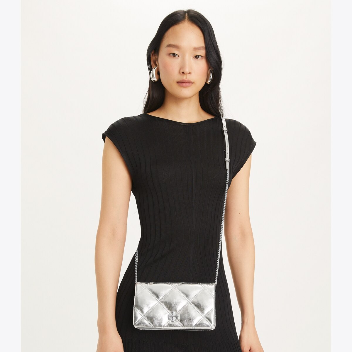 Kira Diamond Quilt Metallic Crossbody: Women's Designer Mini